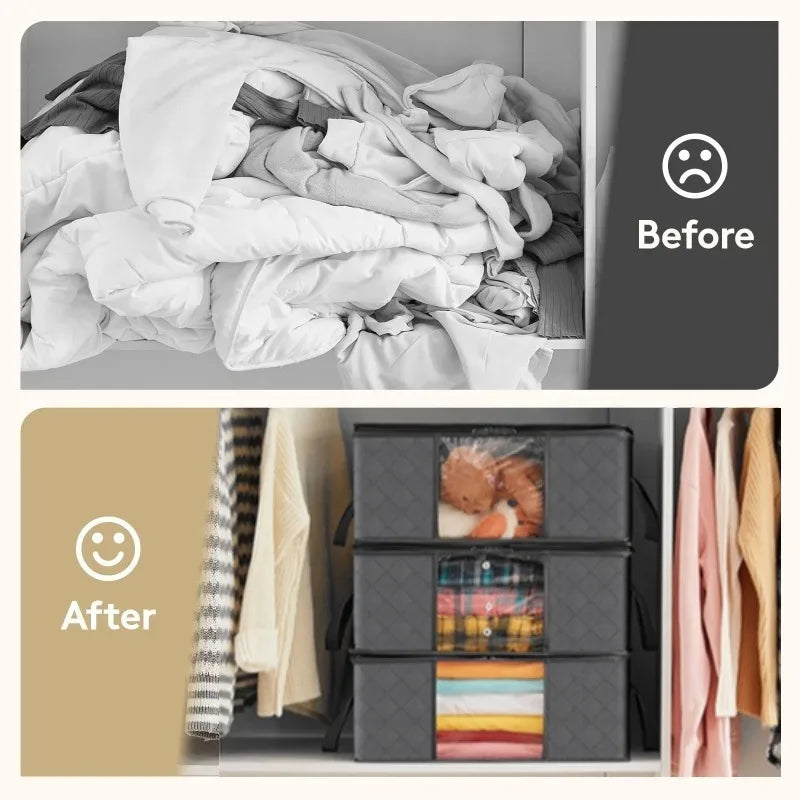Aufbewahrungstasche, faltbar, großes Fassungsvermögen, für Kleidung, Decke, Aufbewahrungstaschen, Aufbewahrungsbehälter für die Organisation von Schlafzimmer, Schrank, Kleidung
