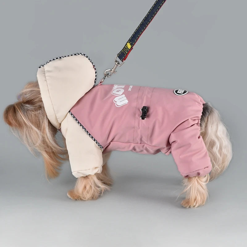 Harness Hoodie Overall Kleidung für Hunde für den Winter kleine mittelgroße Rassen Haustierkleidung für Katzen Welpen Tier Schneeanzug Mädchen