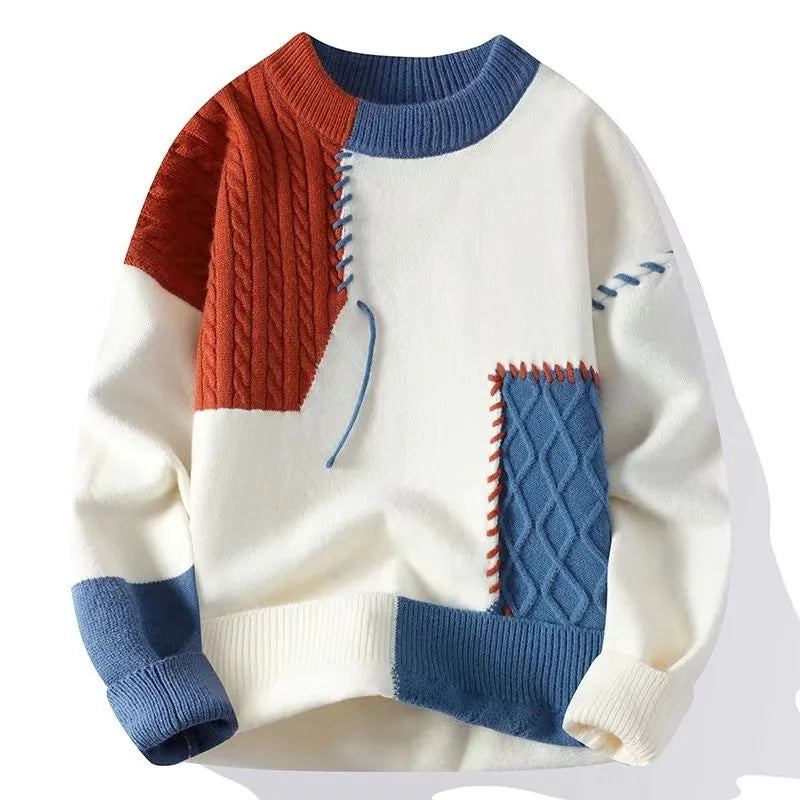 Männer Herbst Übergroßen Japan Harajuku Pullover Vintage Gestrickte männer Rock Hip Hop Plüsch Warme O Neck Pullover Männer der Kleidung Neue 2024