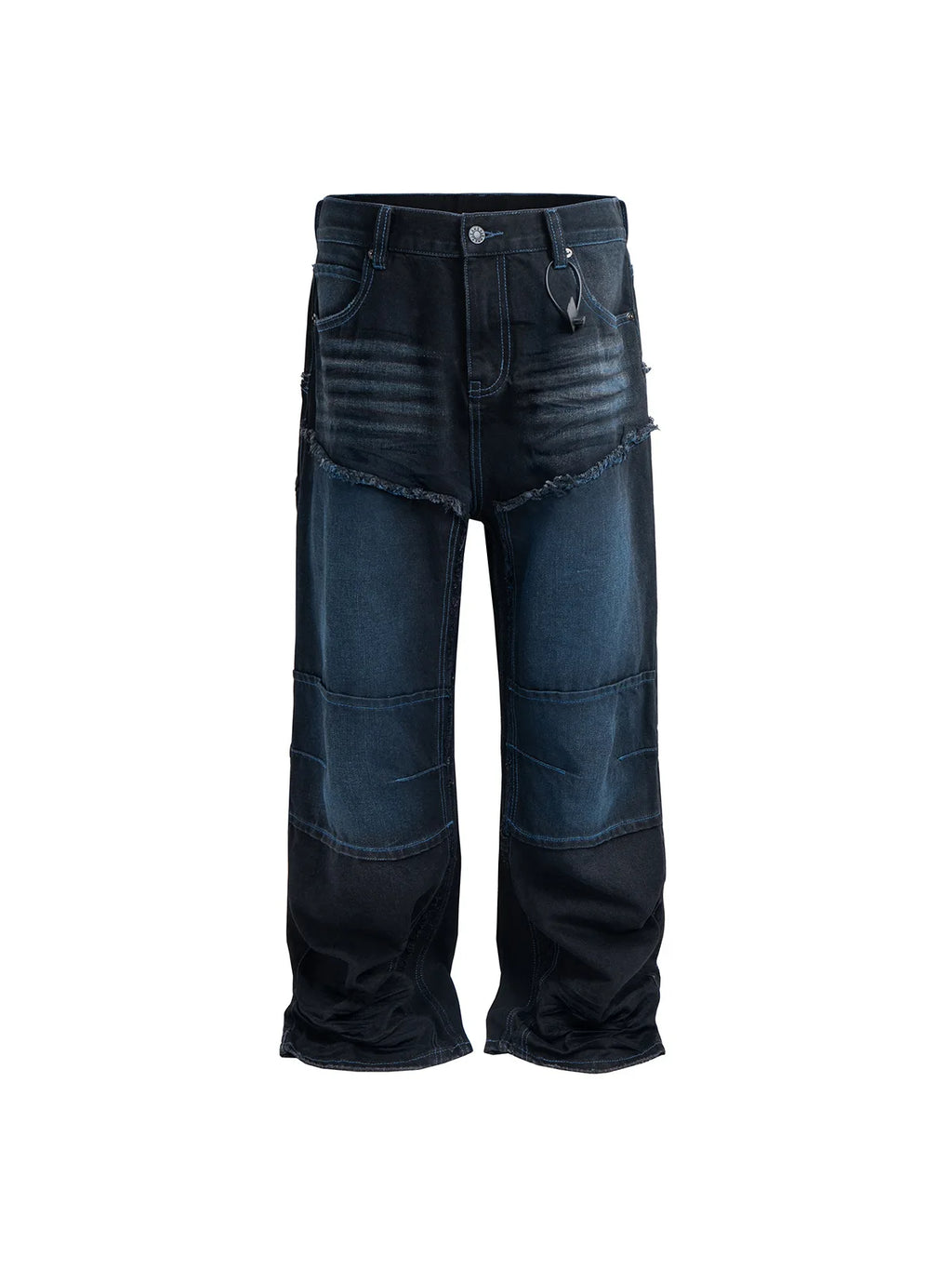 MIJKO Herren Jeans American Double Knee Straight Jeans