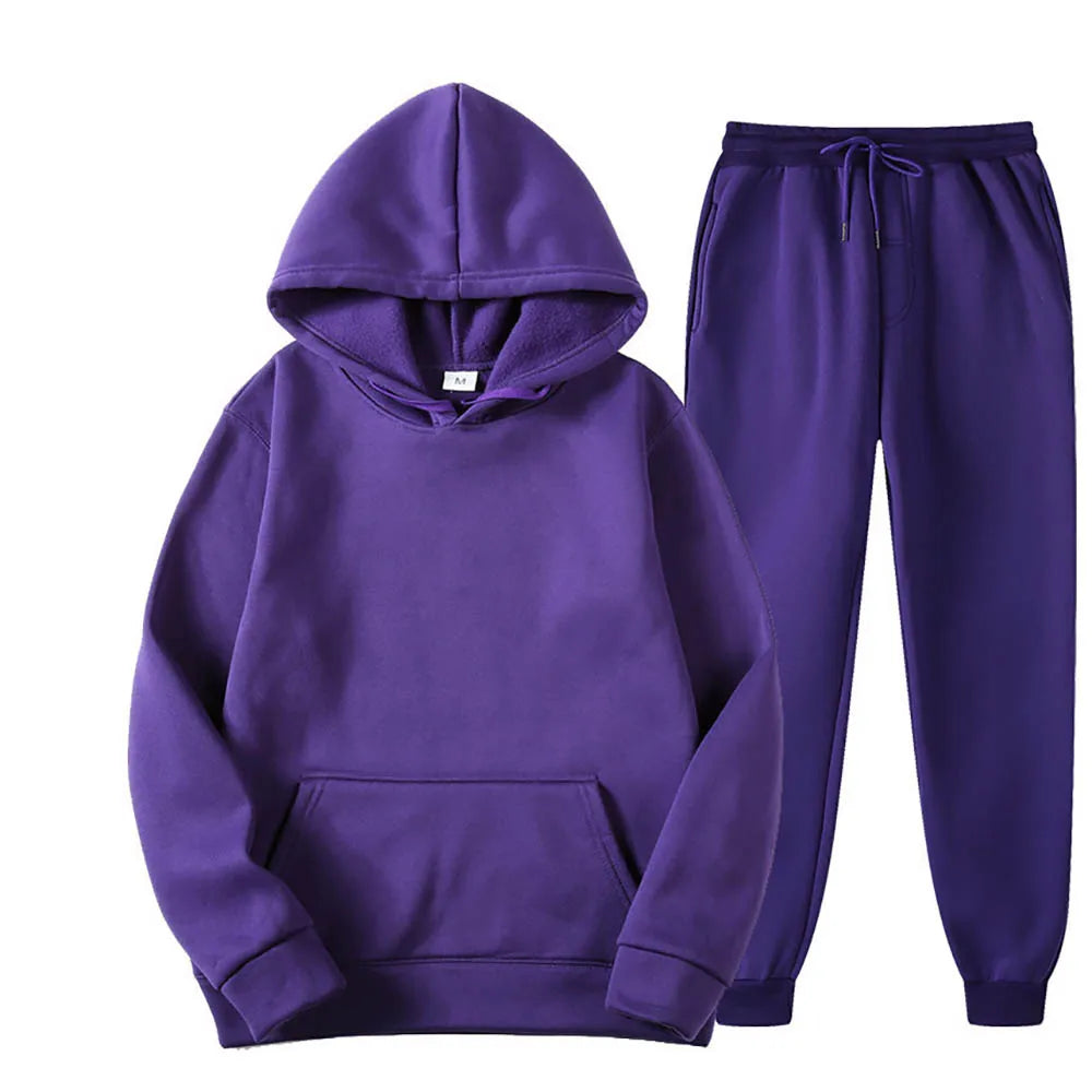 Männer Trainingsanzug 2-teilige Sets Mit Kapuze Sweatshirt + Kordelzug Hosen Männliche Hoodies Laufsport Männer Frauen Herbst Sportwear