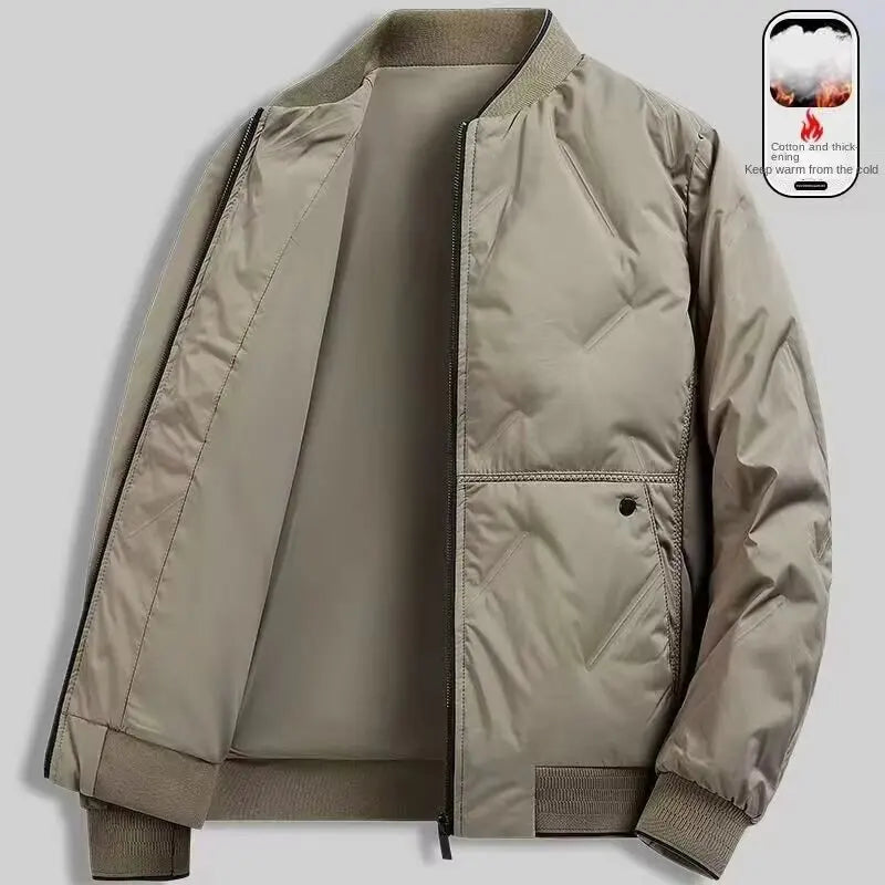 Herbst- und Winter-Baseballkragen, modische und vielseitige Baumwolljacke für Herren, warme Baumwolljacke für den Außenbereich, Baseballjacke,