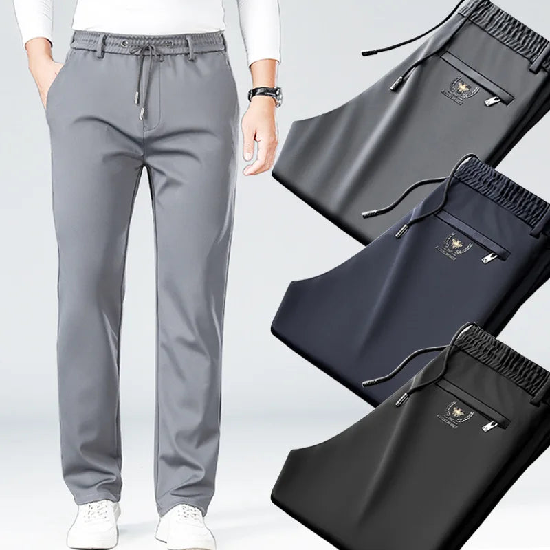 Eis Seide Coole Herren Hosen 2024, Neue Sommer Dünne Casual Outdoor Schnell trocknend Jogginghose Männlichen Gerade Baggy Casual Männer hosen