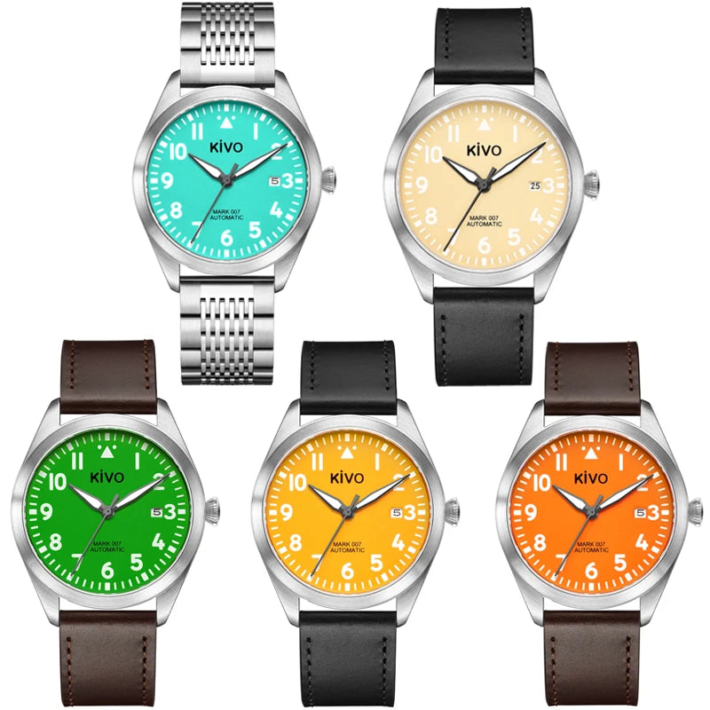 Swiss Uhren Aviator Pilot Automatikuhr Field Mechanische  Fliegeruhr Flieger Armbanduhr Reloj Aviador Piloto Clock Uhr