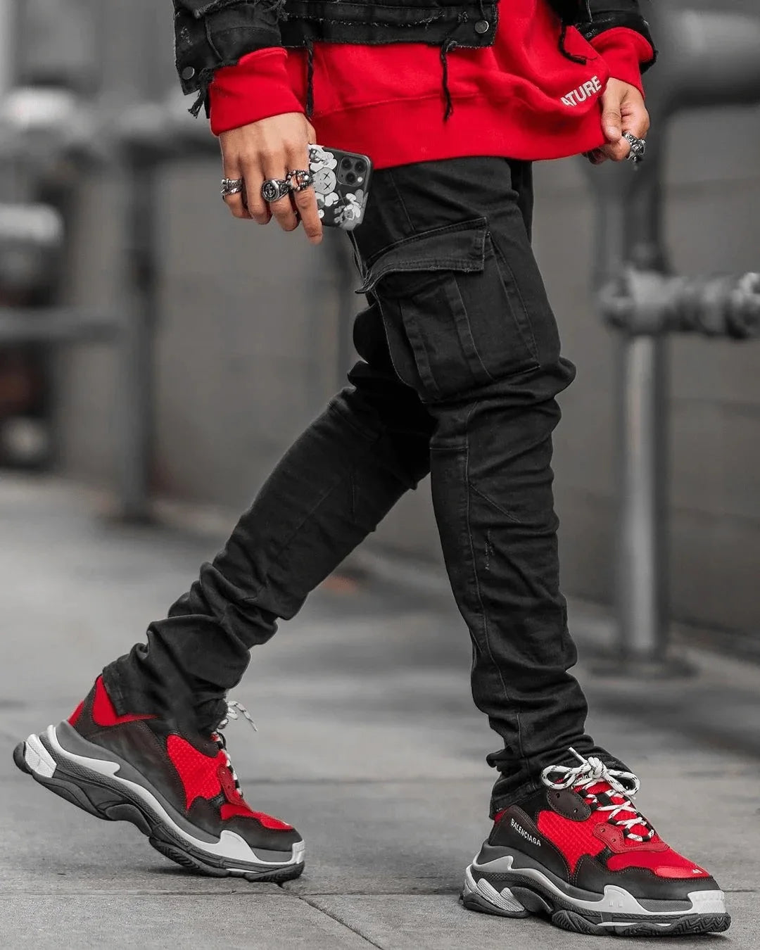 Neue Jeans Männer Hosen Waschen Einfarbig Multi Taschen Denim Mittlere Taille Cargo Jeans Plus Größe Mode Casual Hosen Männlichen Täglichen Verschleiß