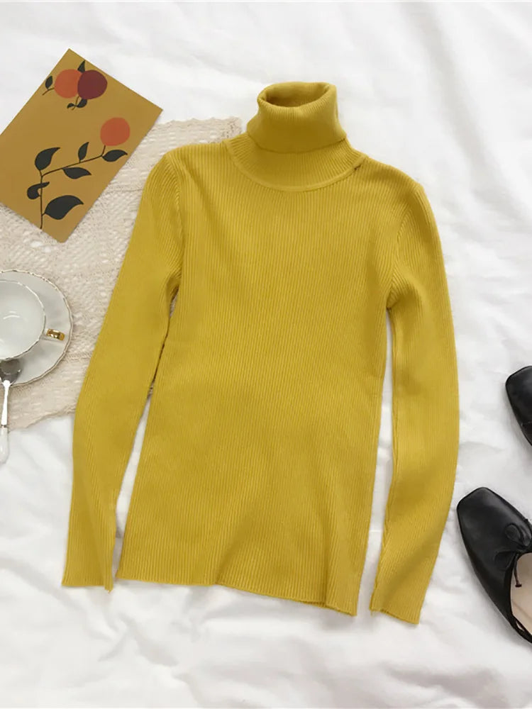 Damen Rollkragenpullover 2026 Herbst Winter Oberteile Koreanischer Slim-Fit Damen Pullover Strickpullover Pull Femme Hiver Truien