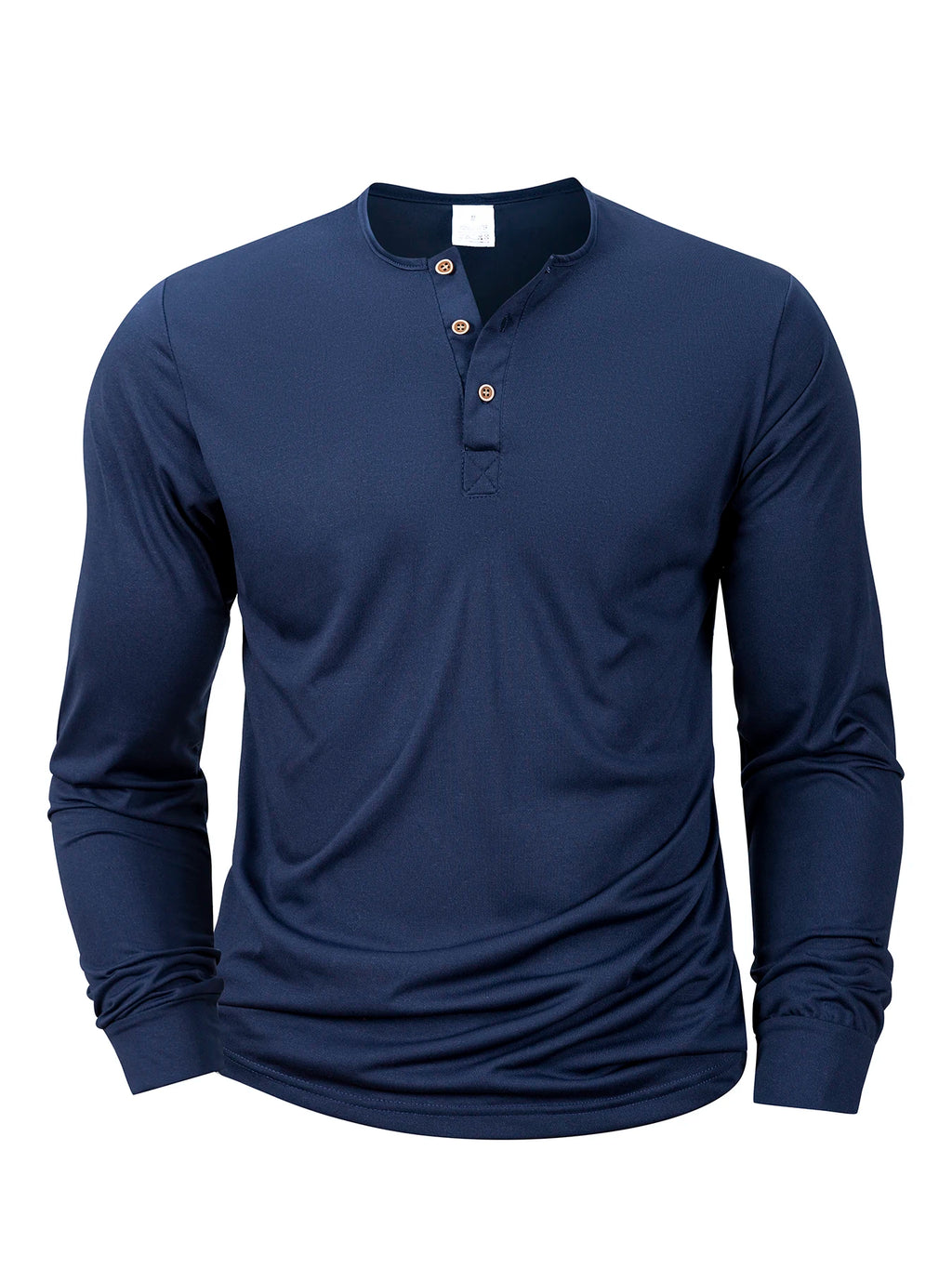 Langärmliges Herren-T-Shirt mit Henley-Ausschnitt, schmale Passform, T-Shirt mit lässigem Knopf, bequemes Fitness-T-Shirt, gemütliches Oberteil