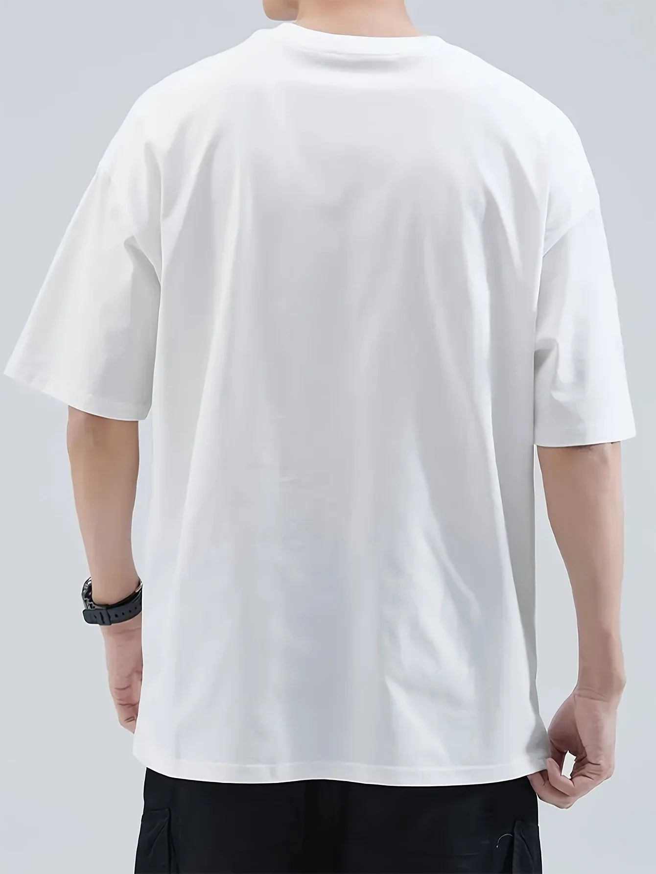 Herren-Sommer-T-Shirt aus 100 % Baumwolle, modisch, lässig, locker, japanisches Samurai-Muster, bedruckt, Rundhalsausschnitt, kurzärmelig