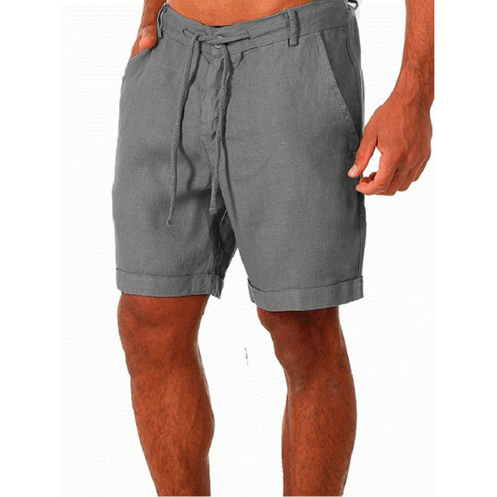 Neue Männer Baumwolle Leinen shorts Hosen Männlichen Sommer Atmungs Einfarbig Leinen Hosen Fitness Streetwear S-4XL