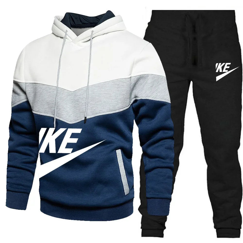 neue Herbst Winter männer Sets Zipper Hoodie + Hosen Stücke Lässige Männlichen Sportswear Marke Kleidung Schweiß Anzug