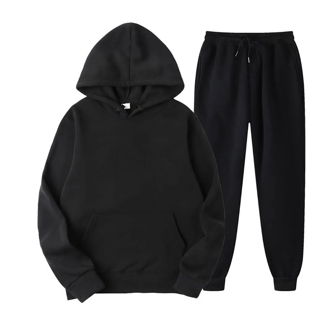 Männer Trainingsanzug 2-teilige Sets Mit Kapuze Sweatshirt + Kordelzug Hosen Männliche Hoodies Laufsport Männer Frauen Herbst Sportwear