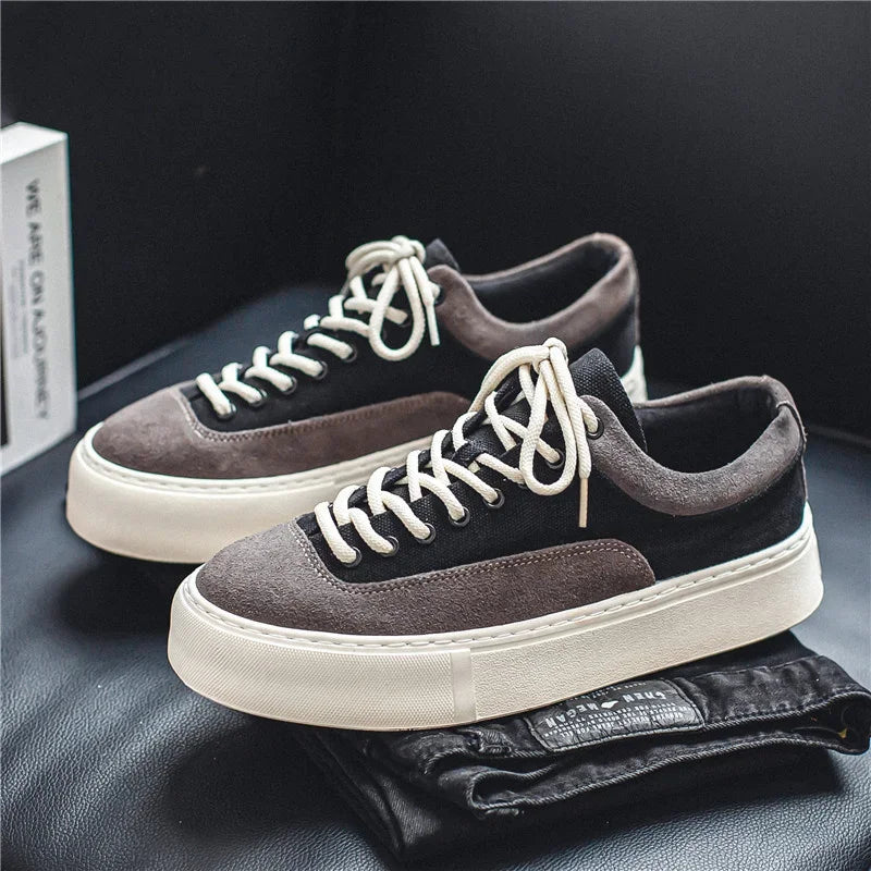 Koreanische Mode lässig Leinwand Turnschuhe Männer Harajuku Plattform Leinwand Schuhe Mann atmungsaktive Männer vulkan isierte Schuhe Zapatos de Lona
