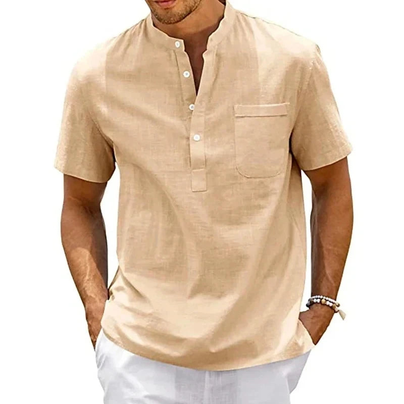 Sommer Neue männer Casual Slim Fit Polo-Shirt Einfarbig Atmungsaktive Taste Kurzarm Top Erfrischende und Bequeme T-shirt