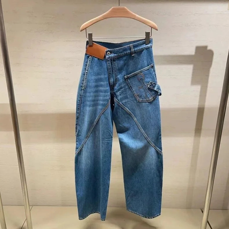 Damenjeans, lockere und bequeme, trendige Damenhose