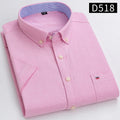 100% Baumwolle Atmungsaktiv Männer Oxford Kurzarm Sommer Plaid Shirts Gestreiften Männliche Kleidung Business Regular Fit Übergroßen