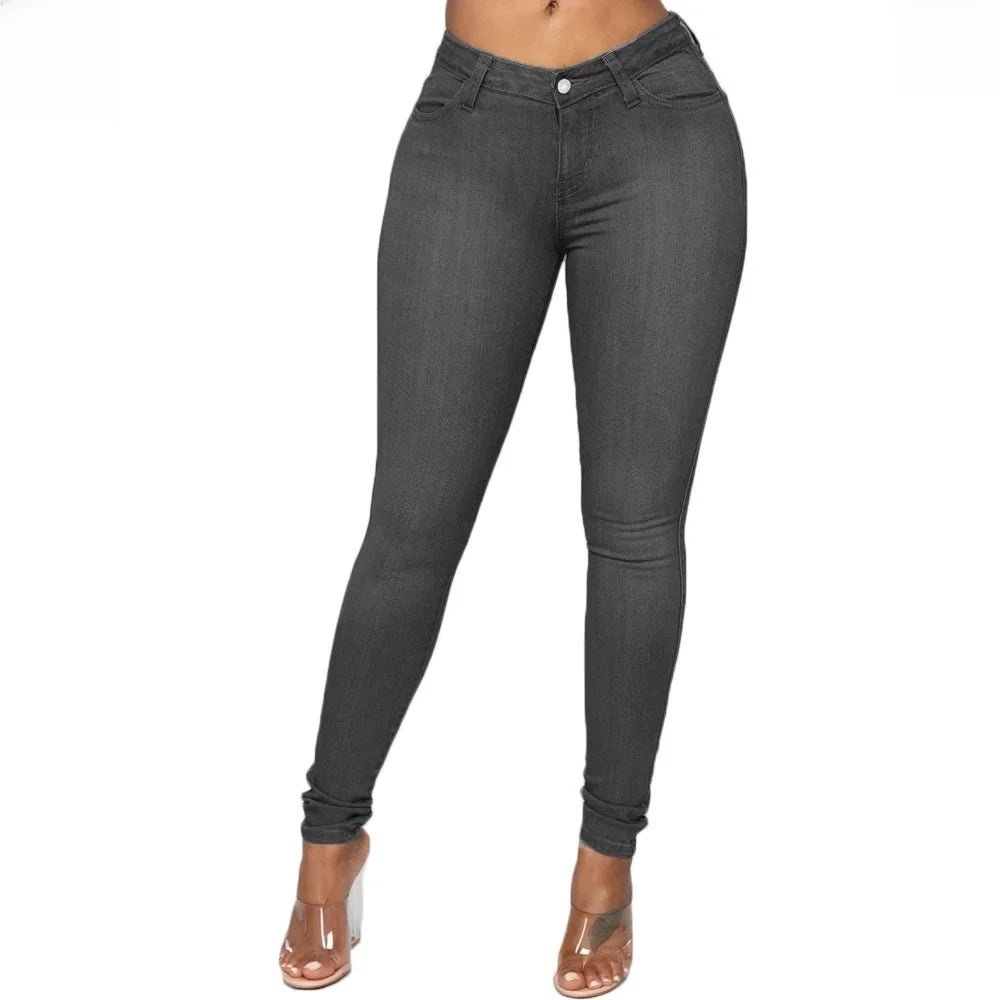 Damen Jeans Bleistift Denim Hose Butt Lifting Style