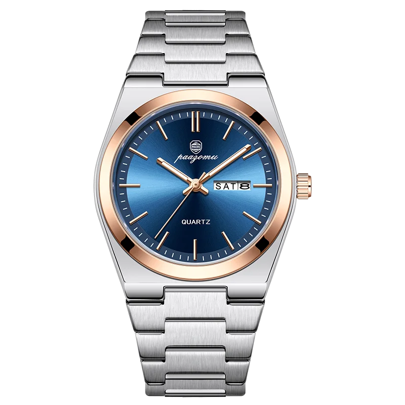 PAAZOMU Luxus Sport Quarz Mann Armbanduhr Wasserdicht Leucht Datum Woche Männer Uhren Edelstahl herren Uhr Männlich Reloj + box