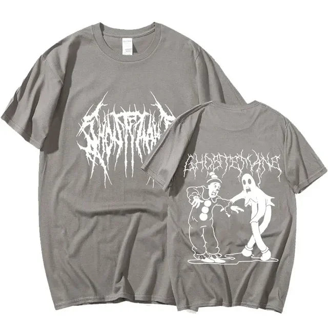 Männer Frauen Drucken T-shirt Mode Hip Hop Metall Gothic Rock T Shirt Lose Streetwear Sommer Lose Sport T Shirt Y2K Kurzarm