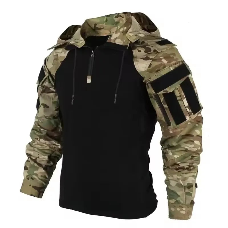 Outdoor Uniform Taktische Anzüge Tragen Beständig T-Shirt Kapuze Hosen Männer Kleidung Kampf Shirts Airsoft Paintball Jagd Kleidung