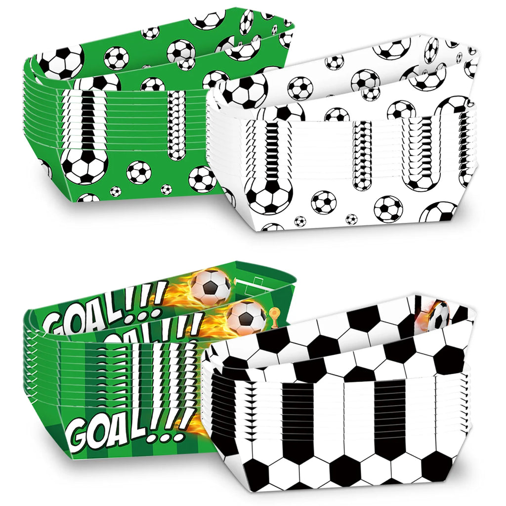 5/10/20 stücke Fußball Geburtstag Party Lebensmittel Boot Tabletts Papier Lebensmittel Tabletts Einweg Serviertabletts Fußball Thema Party liefert
