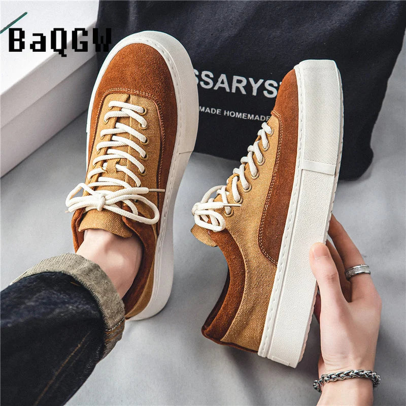 Koreanische Mode lässig Leinwand Turnschuhe Männer Harajuku Plattform Leinwand Schuhe Mann atmungsaktive Männer vulkan isierte Schuhe Zapatos de Lona