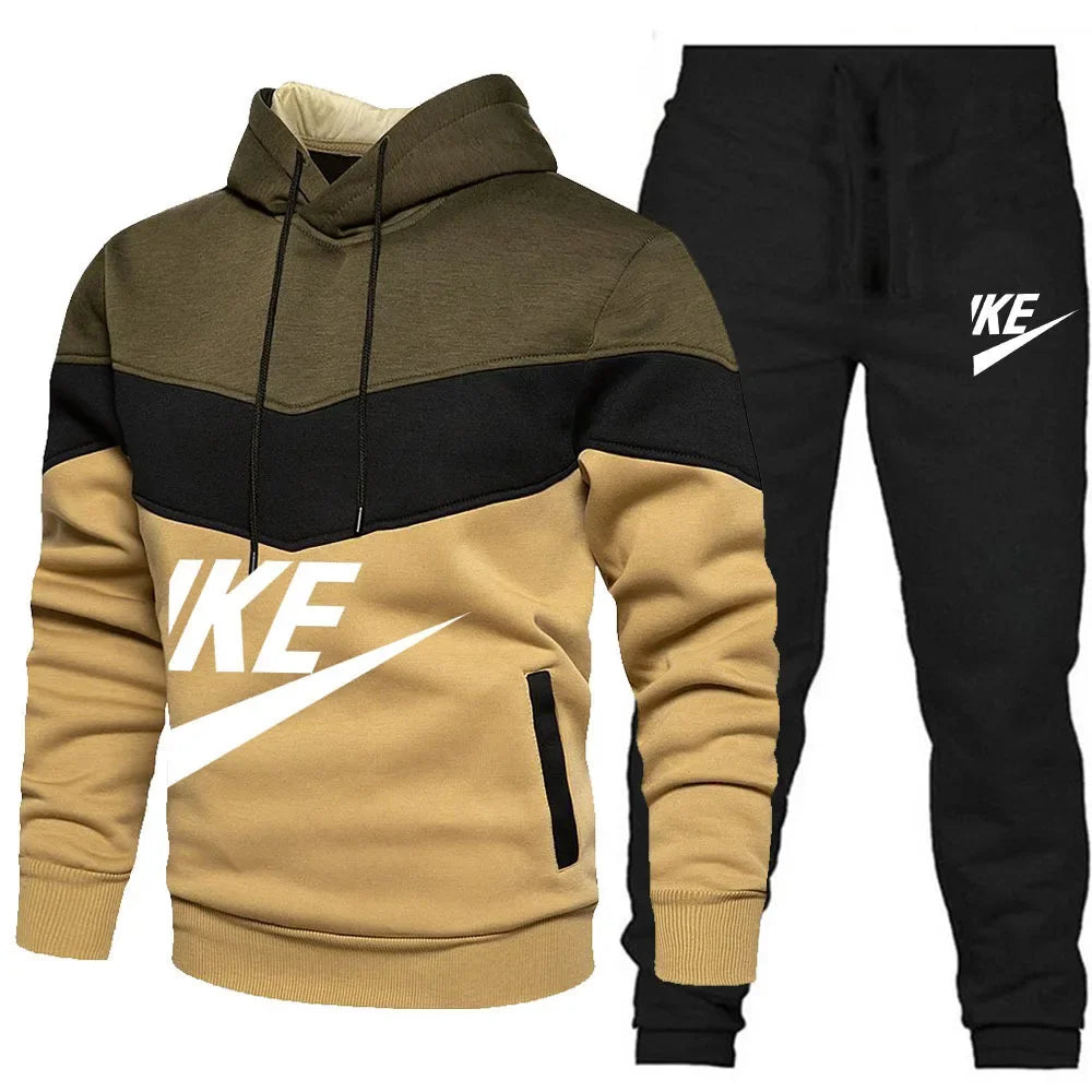 neue Herbst Winter männer Sets Zipper Hoodie + Hosen Stücke Lässige Männlichen Sportswear Marke Kleidung Schweiß Anzug