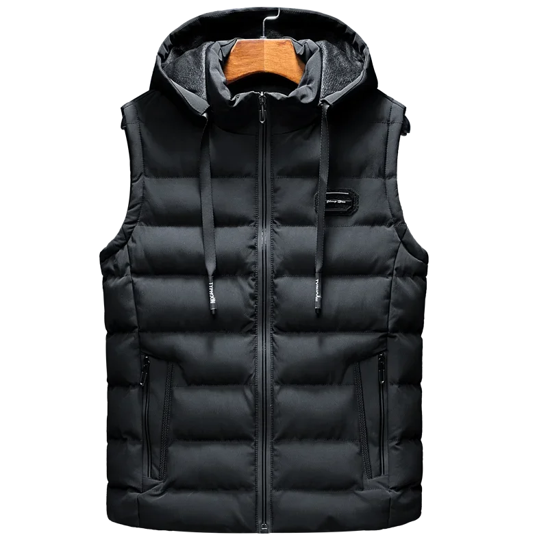 Neue Mit Kapuze Casual Weste Jacke für Männer Herbst Winter Warm Ärmel Jacke Mode Komfortable Zipper Weste Plus Größe M-6XL