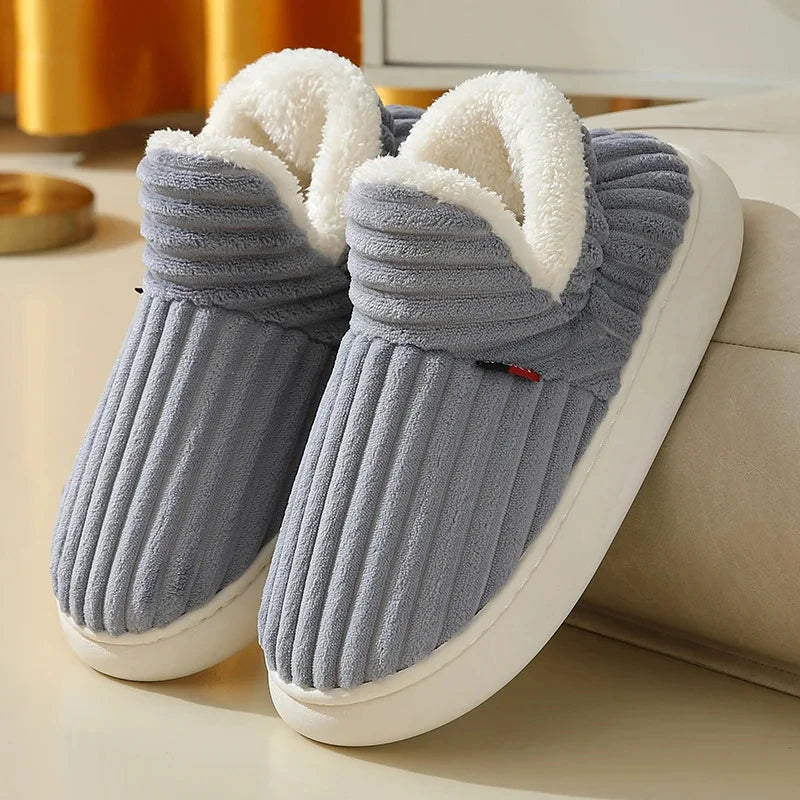 KIDMI Winter Herren Hausschuhe Warme Frauen Hausschuhe Im Freien Rutschfeste Männer Baumwolle Stiefel Flauschige Fuzzy Männer Schuhe Casual Pelzigen Hausschuhe