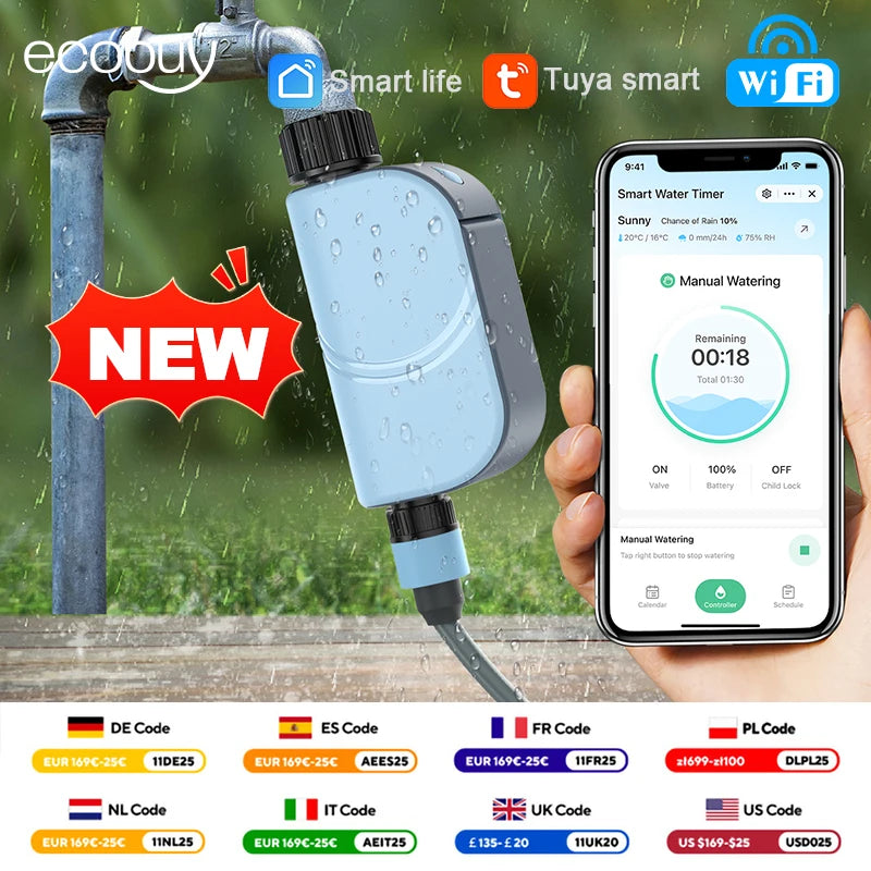 Smart Tuya WiFi Garten Bewässerung Timer Sprinkler Ventil Programmierbare Auto Bewässerung Bewässerung Timer Bewässerung Bewässerung System
