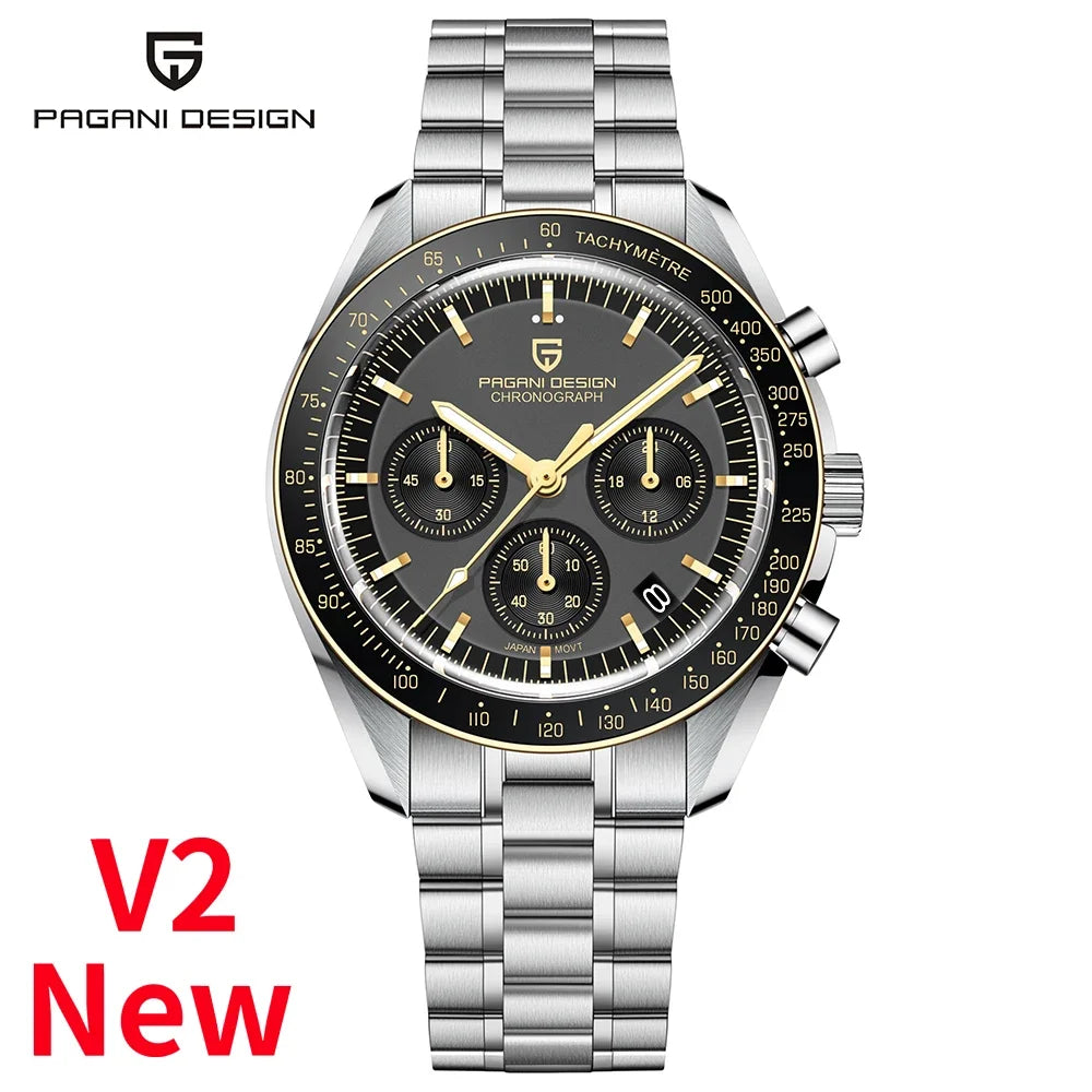 PAGANI DESIGN 2026 Neue AK Project Herrenuhren Luxus Quarz-Armbanduhr für Männer AR Saphir Speed Chronograph Automatisches Datum