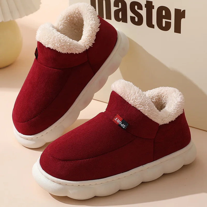 KIDMI Winter Herren Hausschuhe Warme Frauen Hausschuhe Im Freien Rutschfeste Männer Baumwolle Stiefel Flauschige Fuzzy Männer Schuhe Casual Pelzigen Hausschuhe