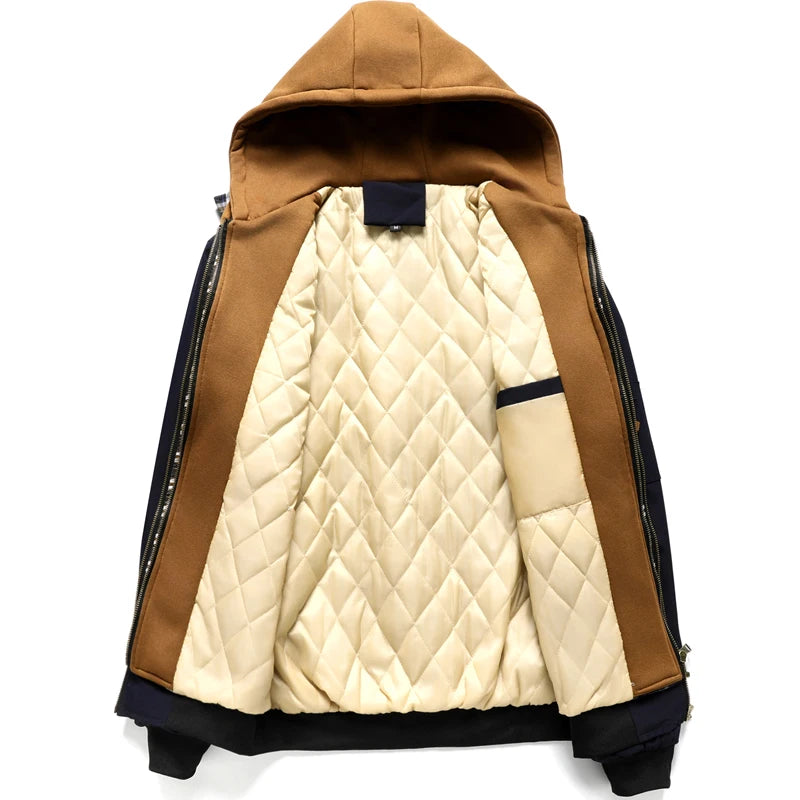 Herbst Winter männer Warme Bomber Jacke Outdoor Mann Dicke Windjacke Wandern Mit Kapuze Mäntel Männer Thermische Sport Zipper Parkas Jacke