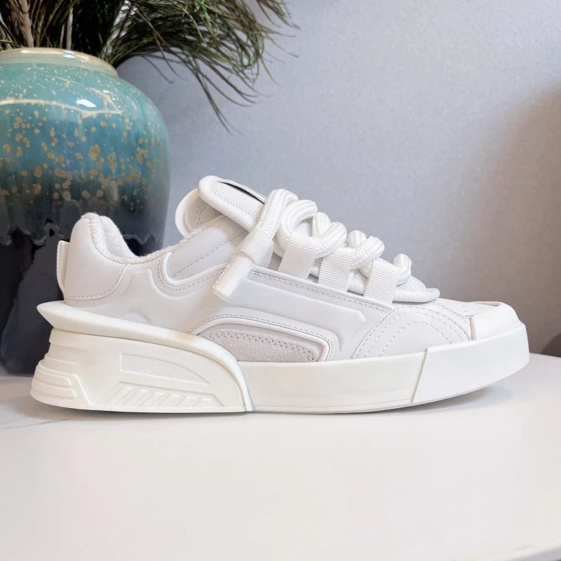Concise Männer Casual Echtes Leder Turnschuhe Atmungsaktive Mischfarbe Flache Plattform Patchwork Schuhe Sport Täglichen Gehen