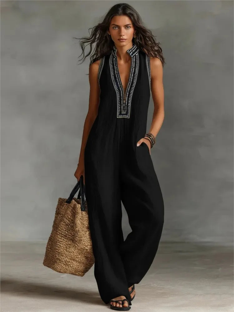 19,00 € EUR Neue Ärmellose Damen-Jumpsuits Sommer Mode Stehkragen Lose Taschen Weite Hosen Jumpsuit Damen Urlaub Party Overall