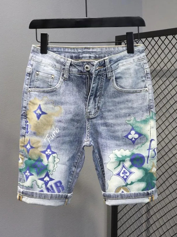 Sommer Stretch-Baumwolle shorts Herren lässige Sashimi-Komfort hochwertige Plus-Size-Jeans shorts
