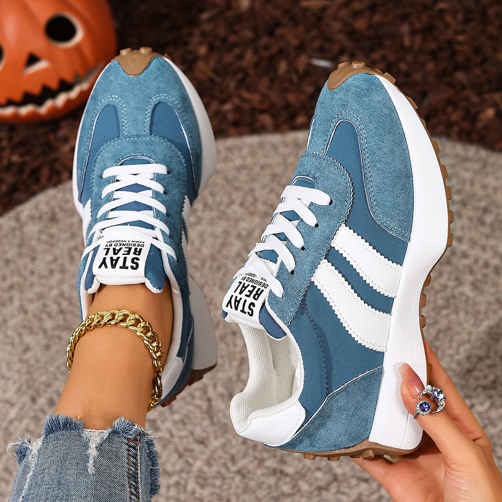 Frauen Turnschuhe Retro Frühling Herbst Turnschuhe Frauen Casual Flachen Boden Runde Kappe Sport Schuhe Modische Designer Schuhe Frauen