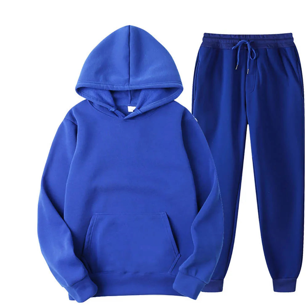 Männer Trainingsanzug 2-teilige Sets Mit Kapuze Sweatshirt + Kordelzug Hosen Männliche Hoodies Laufsport Männer Frauen Herbst Sportwear