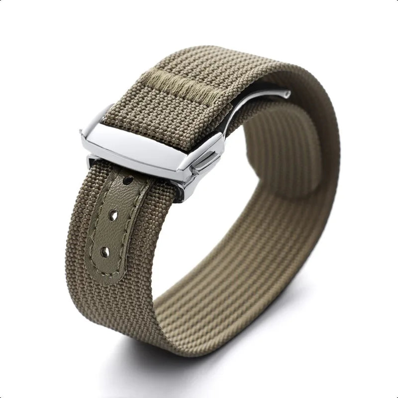 Nylon-Canvas-Armbänder für Tudor für Rolex 20 mm Faltschließe, gerippte Nylon-Armbänder, universeller Sport-Armbandgürtel für Herren und Damen