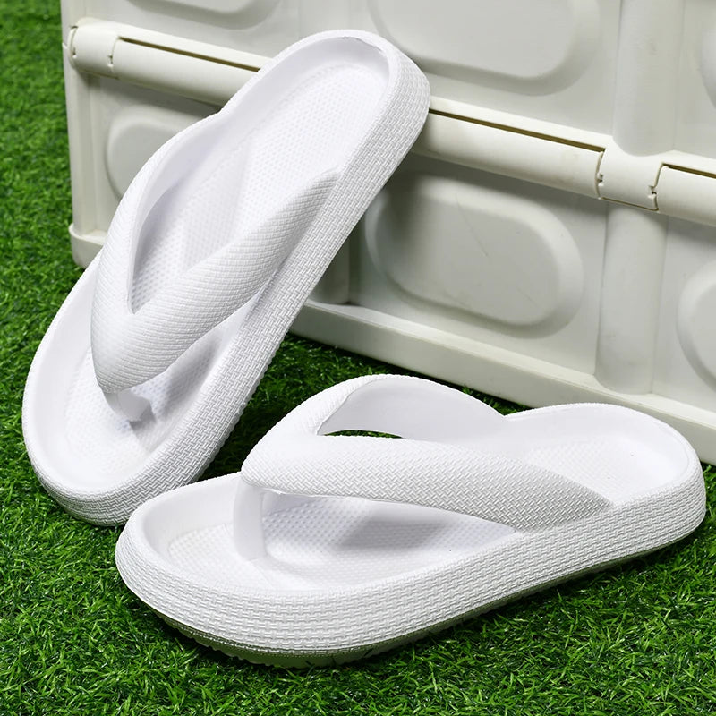 Flip-Flops für Herren und Damen, Sommer, rutschfest, für den Außenbereich, lässig, leichte Strandsandalen, dicke Plattform, Haus-Badezimmer-Hausschuhe