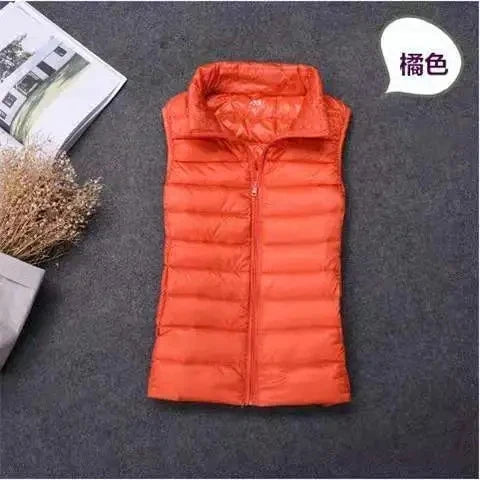 Weiße Ente Unten Jacke Frauen Weste Herbst Winter Ärmellose Weste Warme Leichte Puffer Jacke Weibliche Tops Outwear 8XL