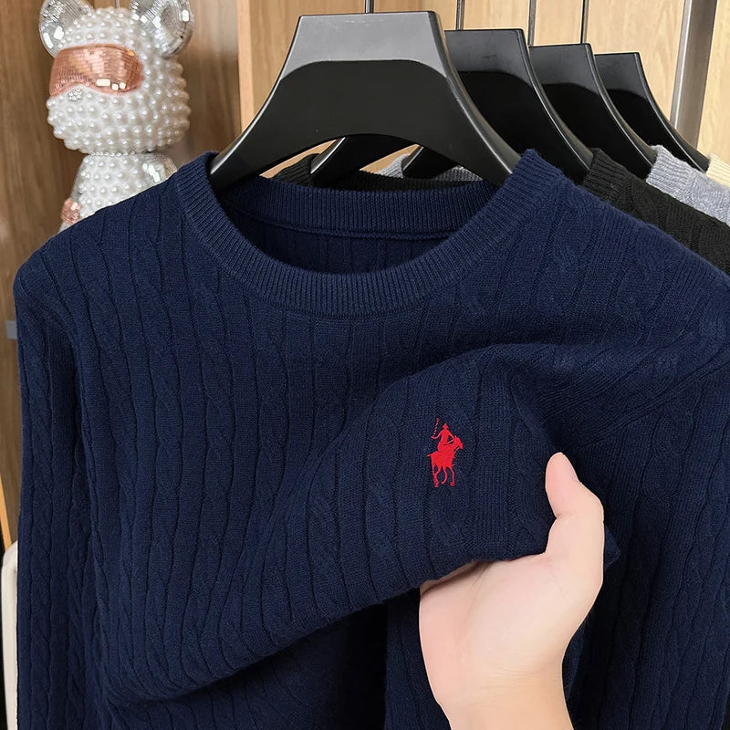 Heißer High-End-Luxus Mann Langarm Strickwaren Rundhals Kein Pilling Kein Verblassen Stickerei Frühling Neue Pullover Freizeit herren Kleidung