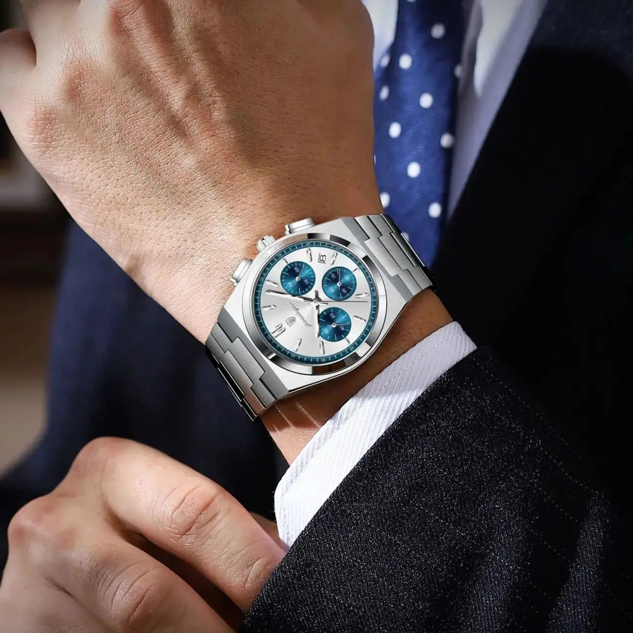 POEDAGAR Top Mode Mann Armbanduhr Chronograph Datum Edelstahl Business Männer Uhr Wasserdicht Leucht männer Quarz Uhren