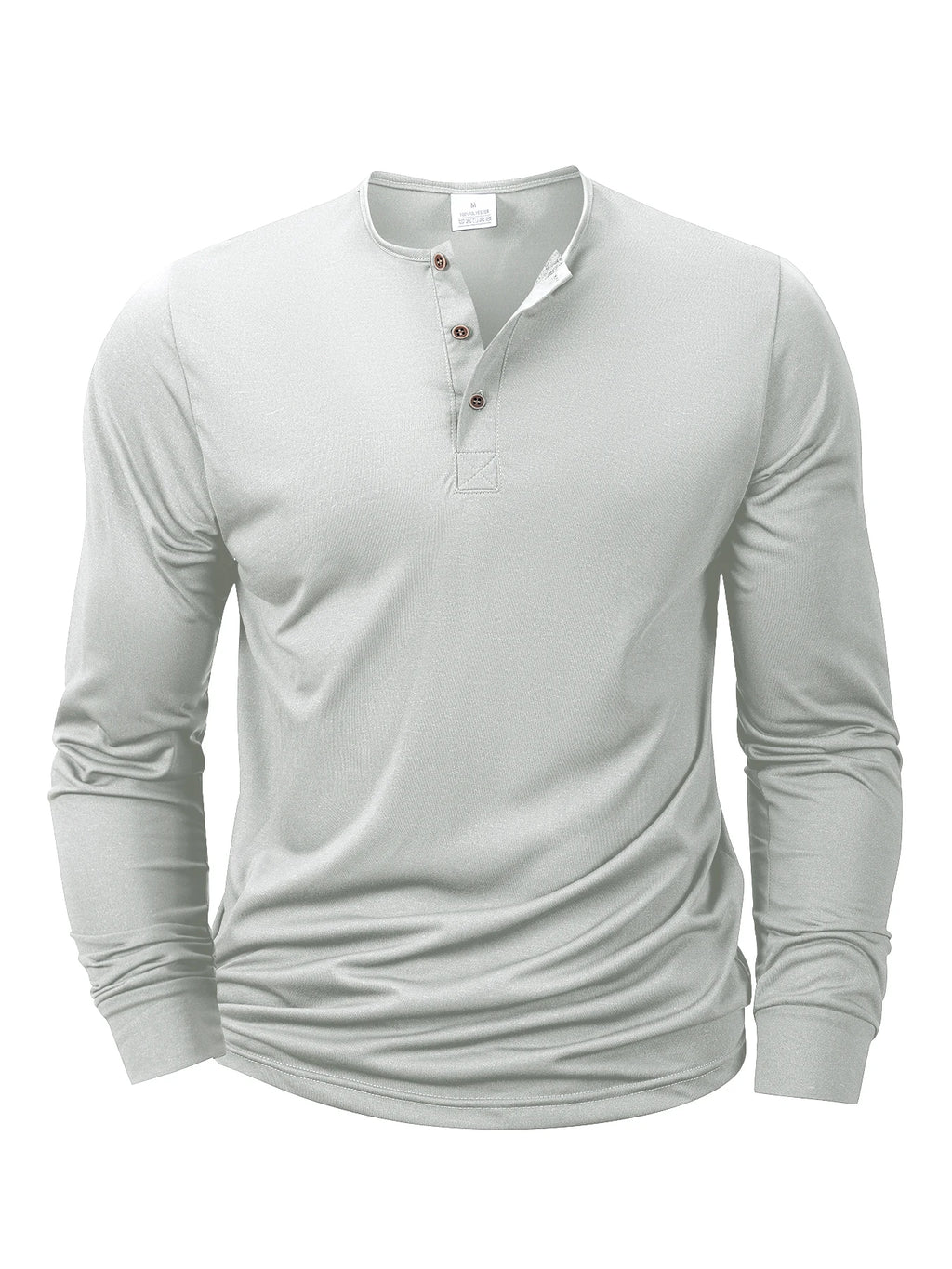 Langärmliges Herren-T-Shirt mit Henley-Ausschnitt, schmale Passform, T-Shirt mit lässigem Knopf, bequemes Fitness-T-Shirt, gemütliches Oberteil