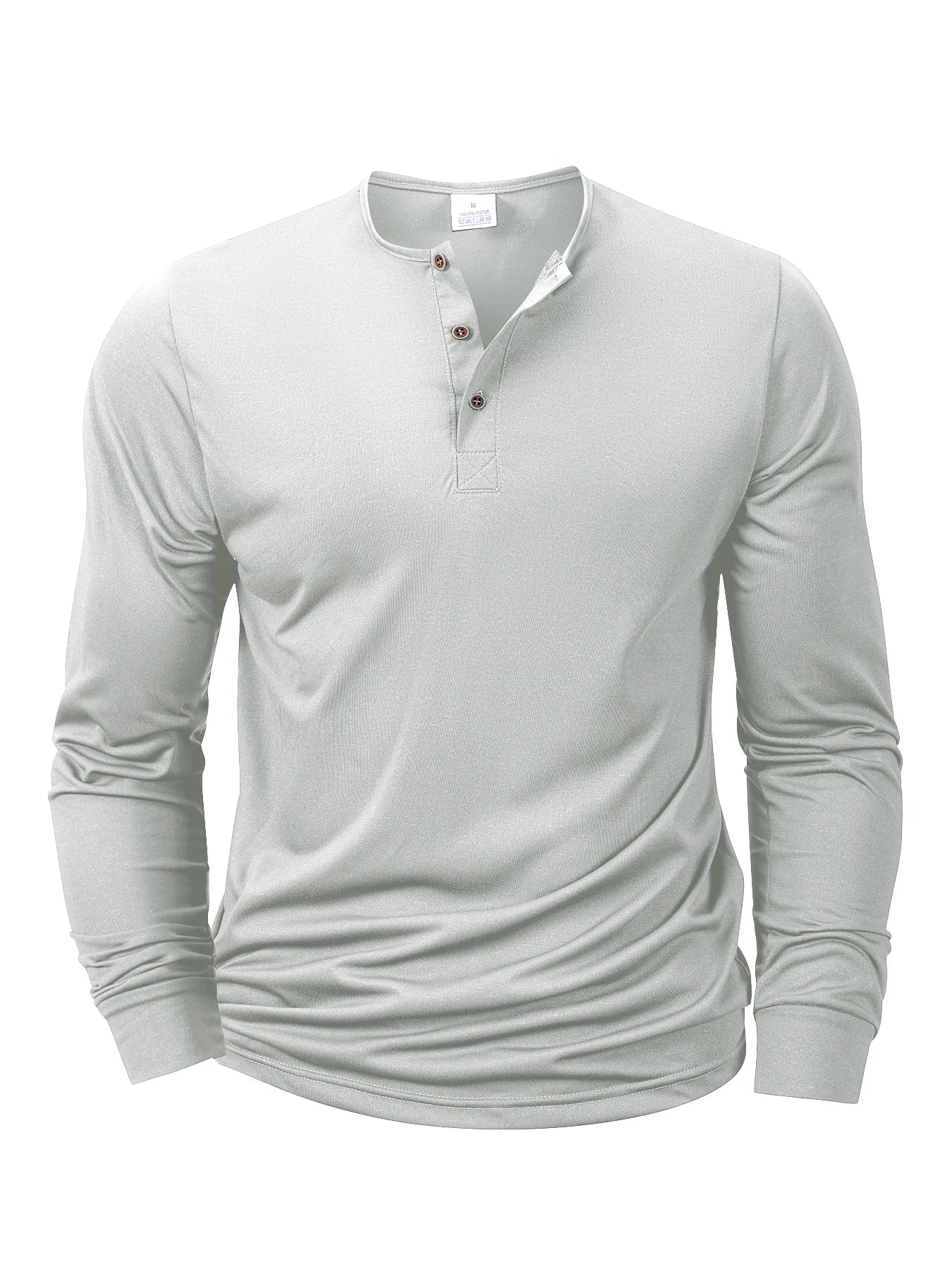 Langärmliges Herren-T-Shirt mit Henley-Ausschnitt, schmale Passform, T-Shirt mit lässigem Knopf, bequemes Fitness-T-Shirt, gemütliches Oberteil