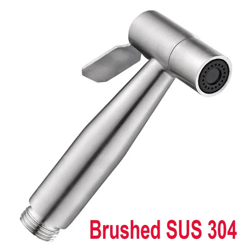 Hand-Bidet-Sprühset, Spritzpistole aus Edelstahl 304, Dusche, Hand-WC-Bidet-Wasserhahn, Sprühgerät, Duschdüse, selbstreinigend
