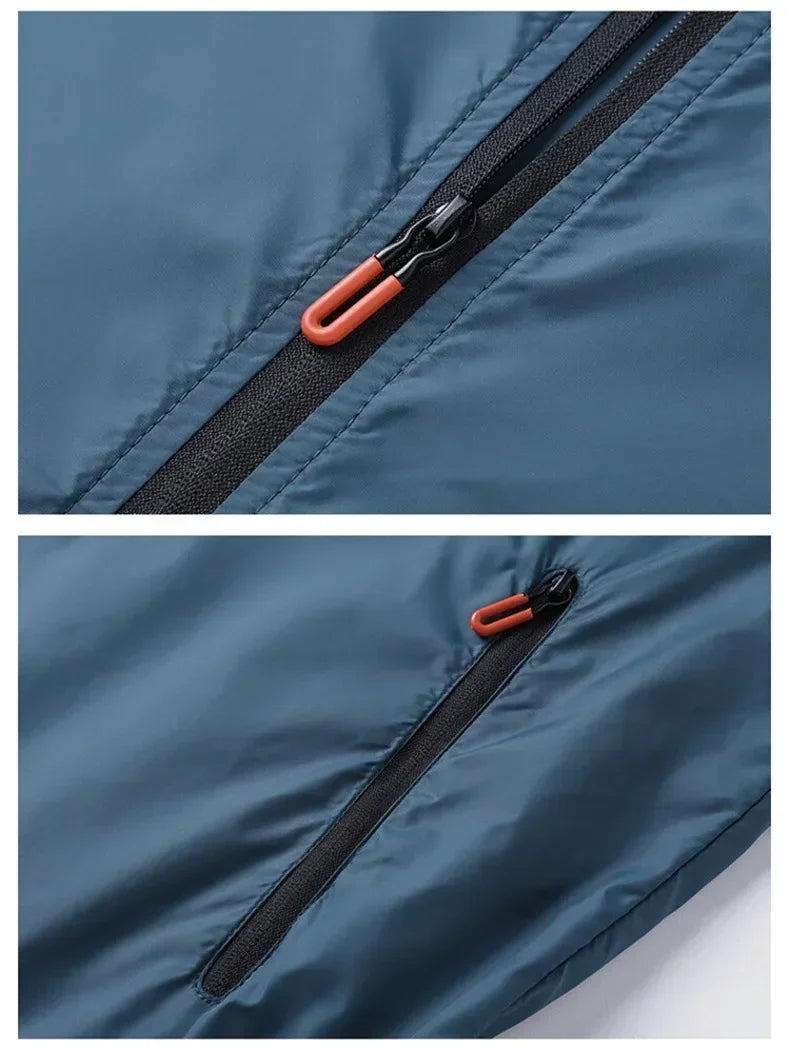 Sonnenschutzmäntel Herren Atmungsaktive Sportwasserdichte Jacke Sommer UV-Schutz Outdoor Angeln Haut Kleidung
