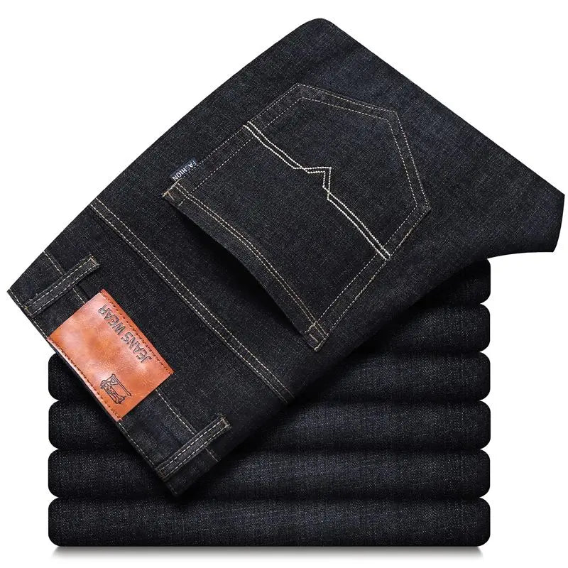 Frühling Herren Leichter Luxus Stretch Slim Fit Denim-Hose Komfortable Weiche Business-Mode Gerade Casual Jeans Herbst Markenkleidung