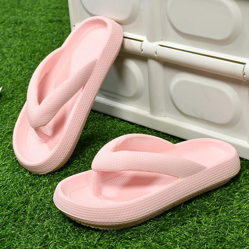 Flip-Flops für Herren und Damen, Sommer, rutschfest, für den Außenbereich, lässig, leichte Strandsandalen, dicke Plattform, Haus-Badezimmer-Hausschuhe