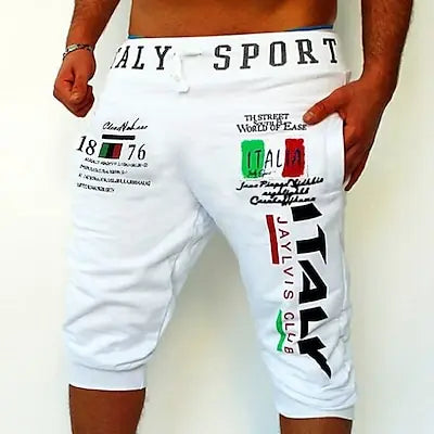Herren-Sportshorts, Sweat-Shorts, Capri-Hose, Kordelzug, Druck, Buchstabe, Sport, Outdoor, Wochenende, Streetwear, stilvolle Jogginghose für Herren