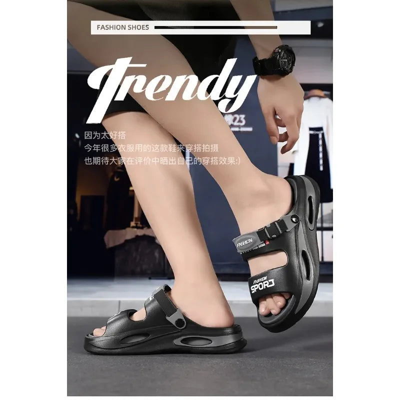 Sommer-Herrenpantoffeln, Strand-Sandalen, lässige, rutschfeste Outdoor-Slides mit weicher Sohle für den täglichen Gebrauch.